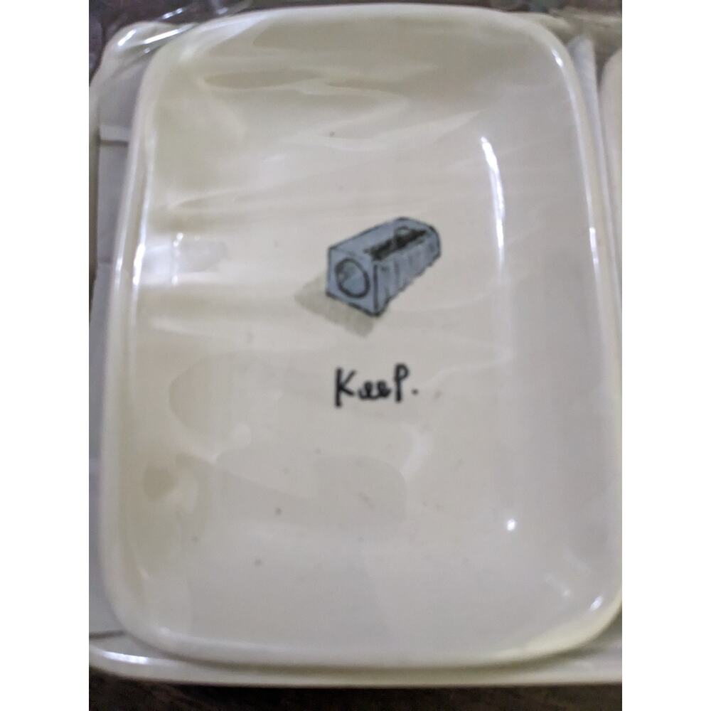 Rae Dunn Office Organizer KEEP HOLD CONTAIN 4 four piece set New - Picture 2 of 7